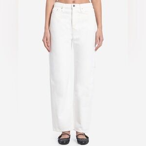 TOTEME Twisted Seam White Wide Leg Jeans size 27